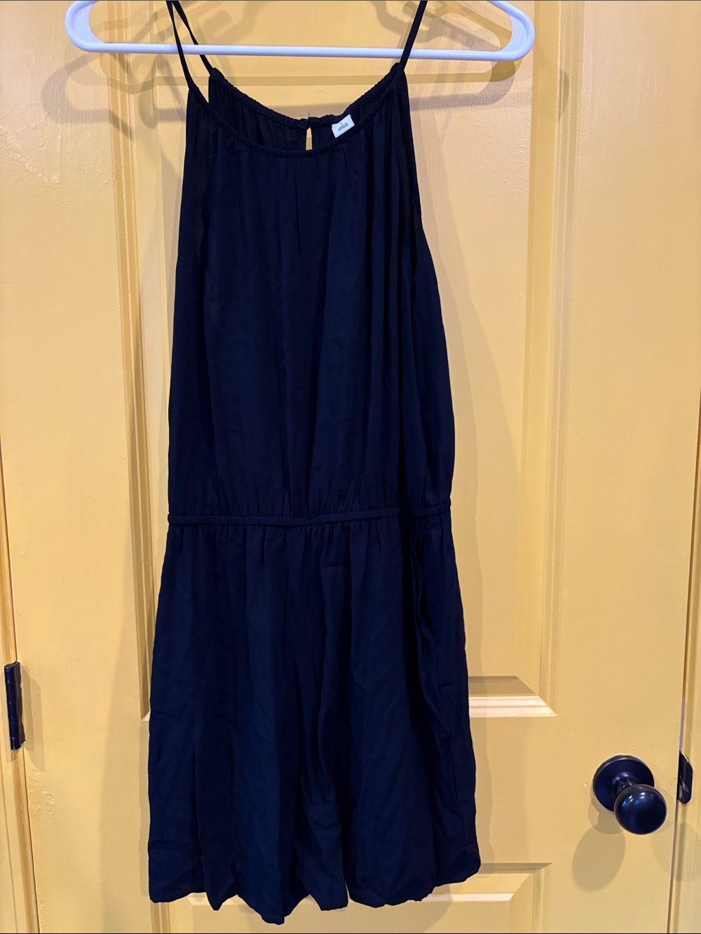 Women Black Spaghetti Strap Romper